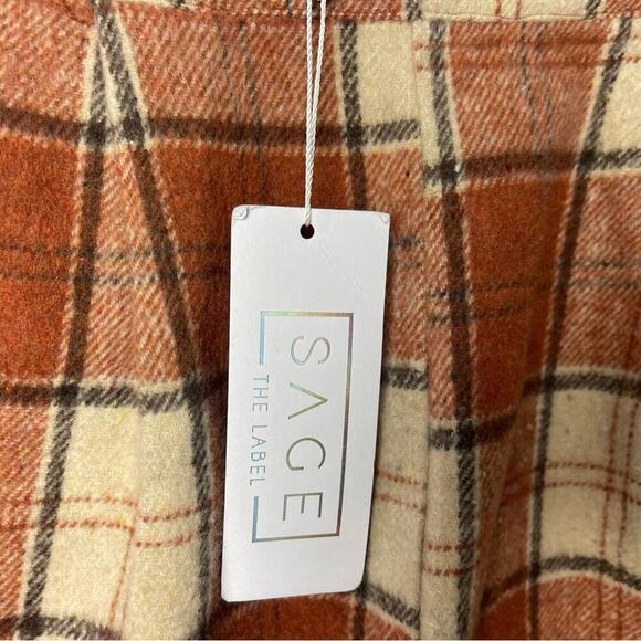 SAGE The Label Wool Plaid Cuffed Short Shorts, Academic, Taylor Swift Style, XS - Picture 10 of 10